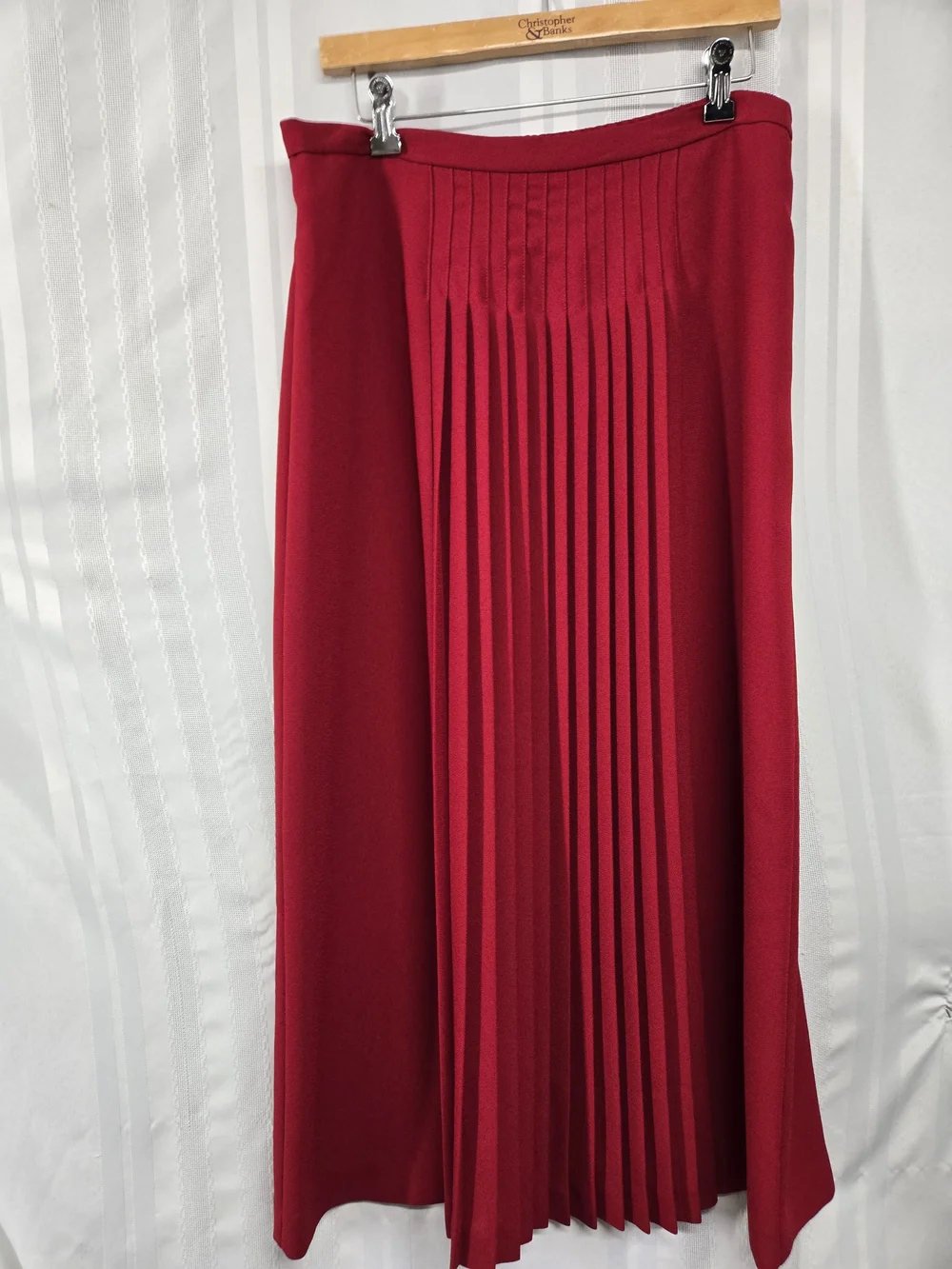 LESLEI FAY WOMENS Red Pleated MAXI Skirt - Classic SIZE 14